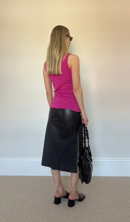 Vintage pink top with silver hardware