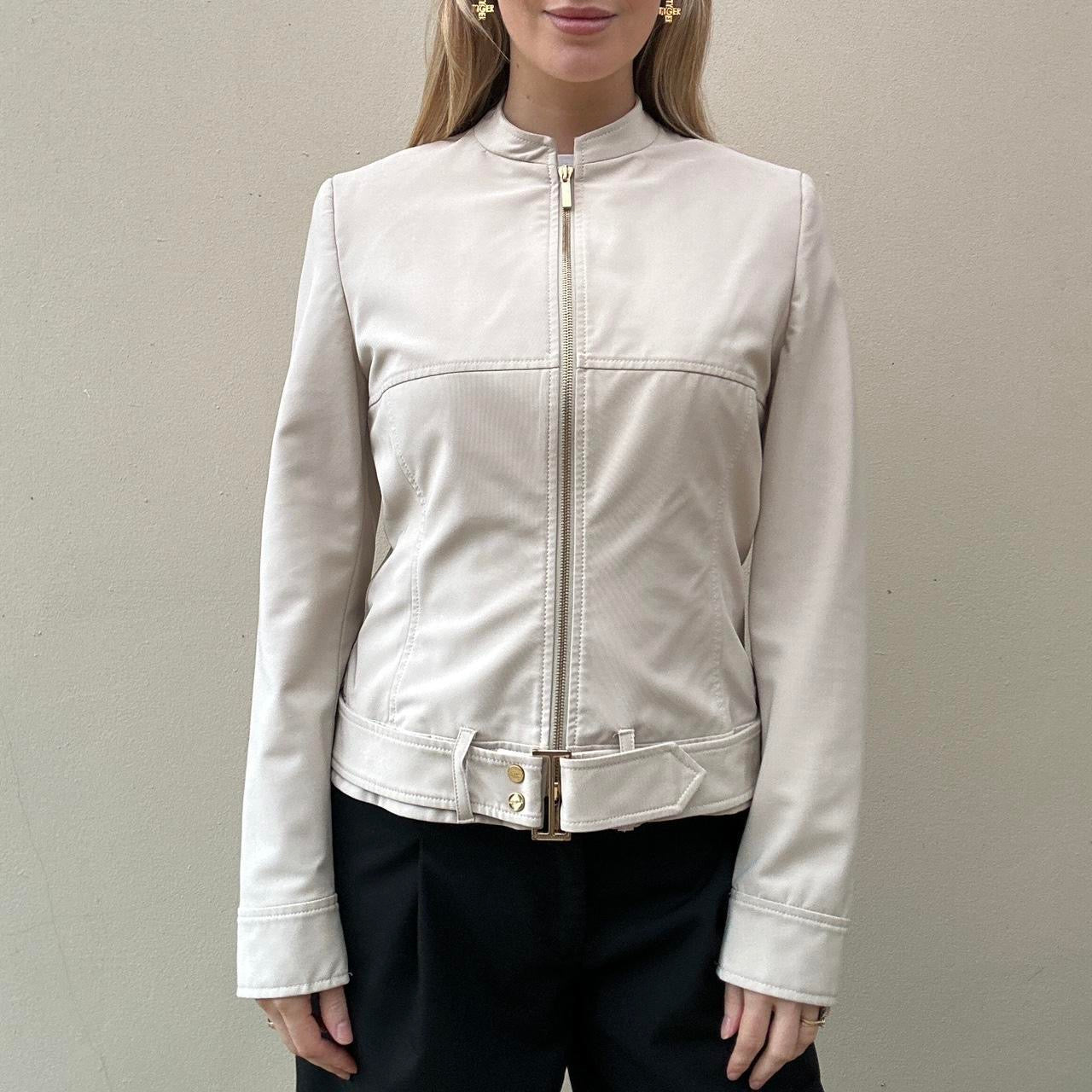 Vintage Karen millen cream biker jacket