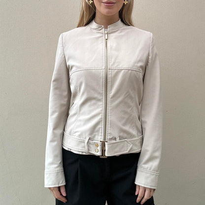 Vintage Karen millen cream biker jacket
