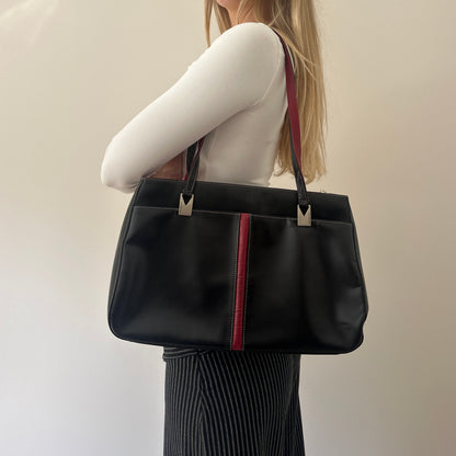 Vintage black & red handbag