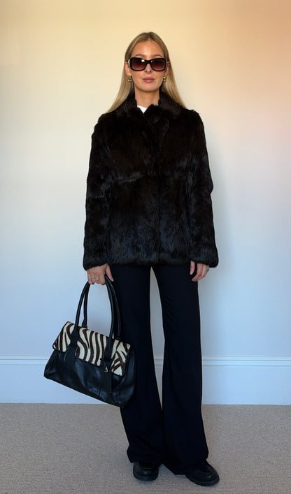 Vintage zebra skin leather bag