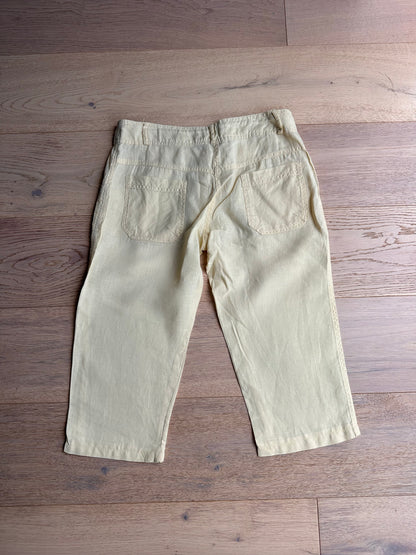 SALE vintage linen butter yellow capris