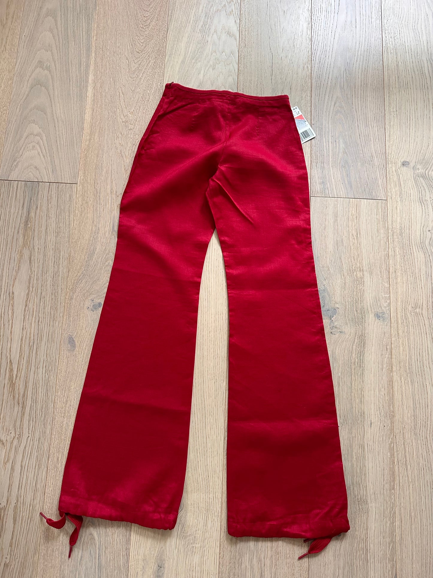SALE vintage red linen trousers