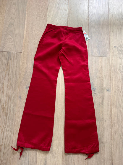 SALE vintage red linen trousers