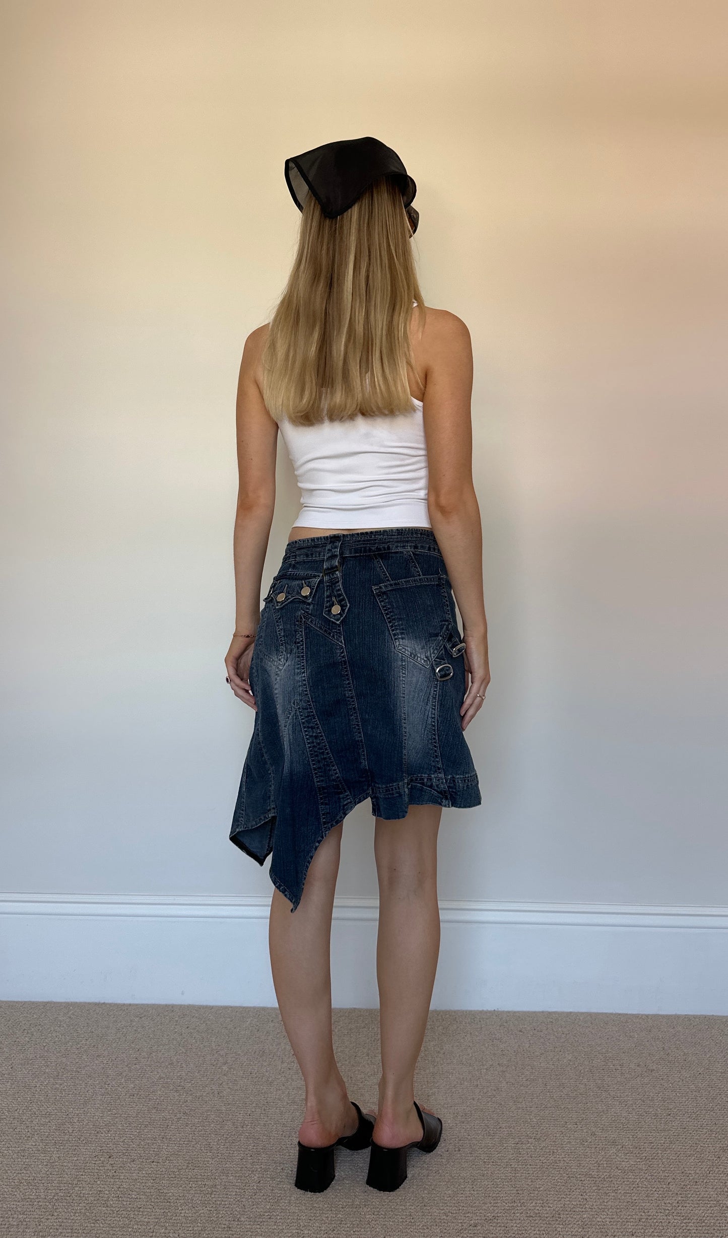 Vintage Denim Asymmetrical Skirt