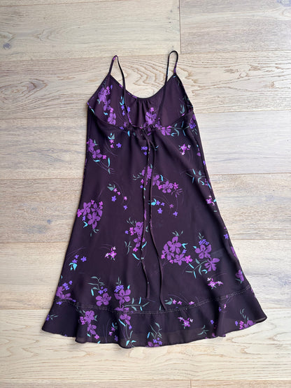 SALE Vintage purple sheer floral dress