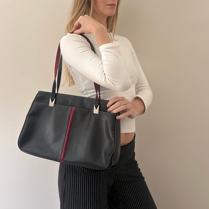 Vintage black & red handbag