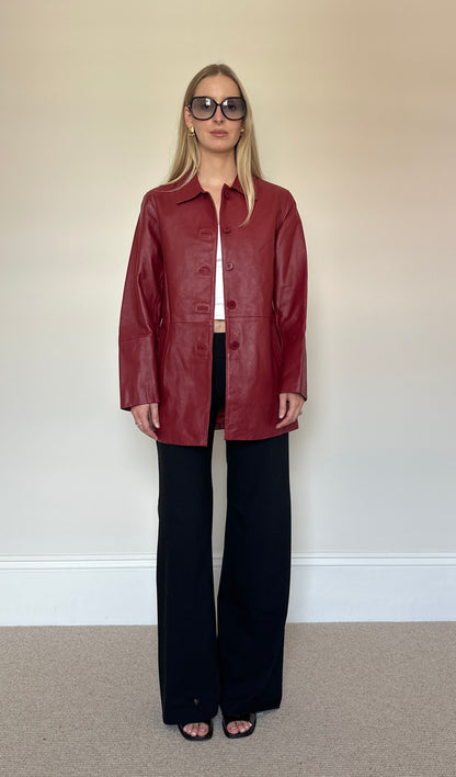 Vintage red leather jacket