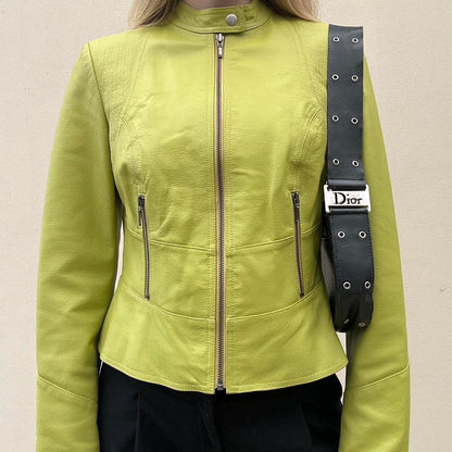 Vintage pistachio leather jacket