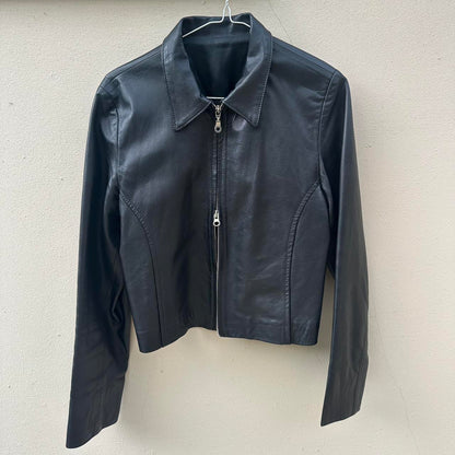 Vintage 00s black leather jacket