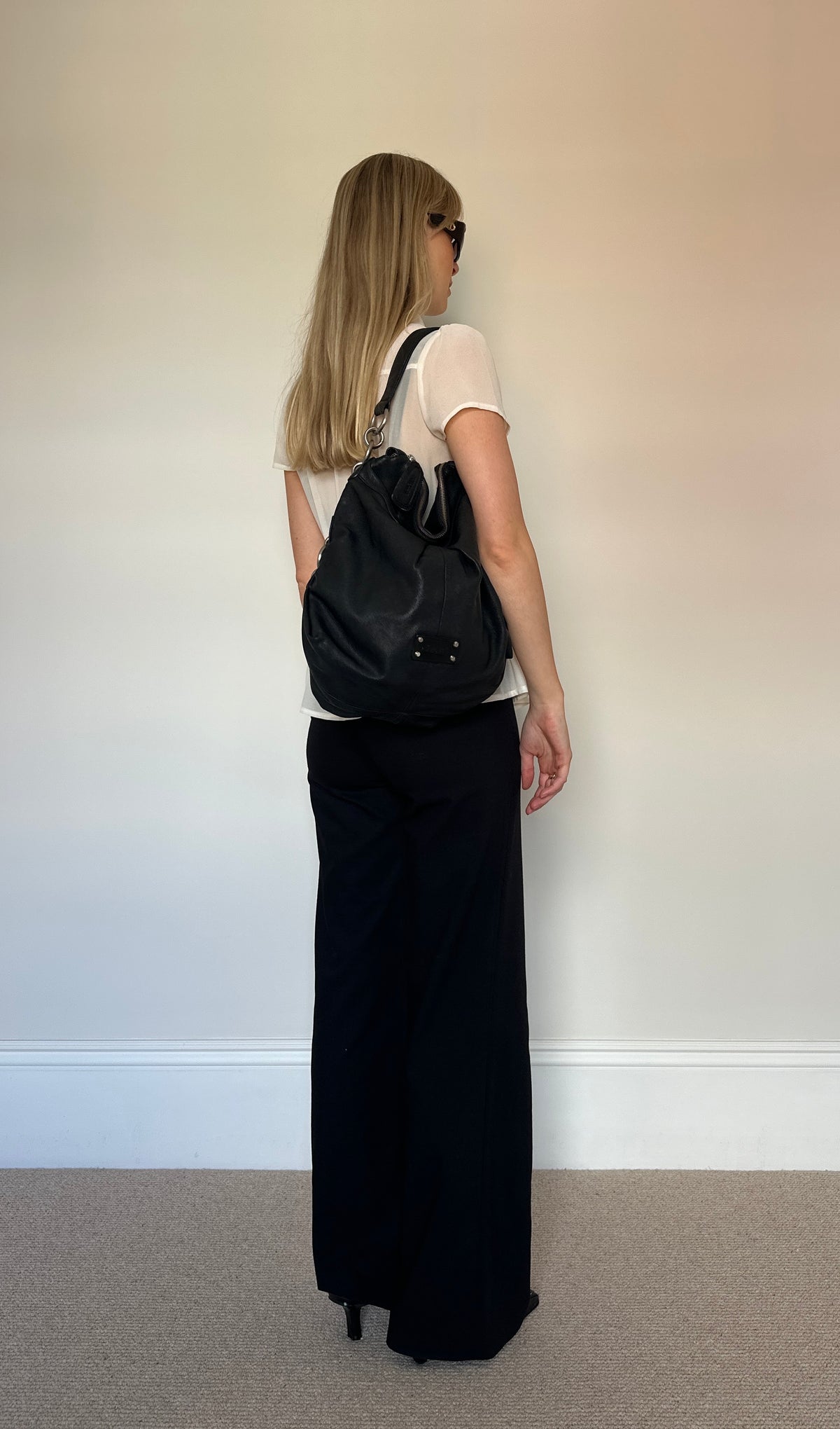 Vintage buckle leather bag