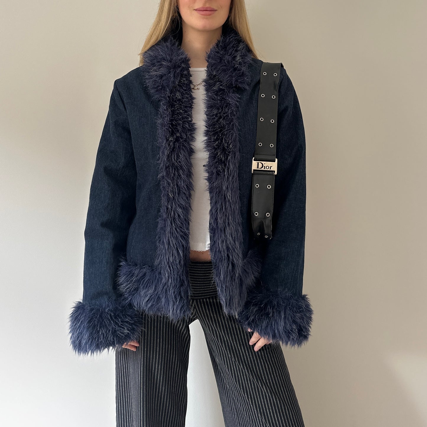 Vintage denim afghan jacket
