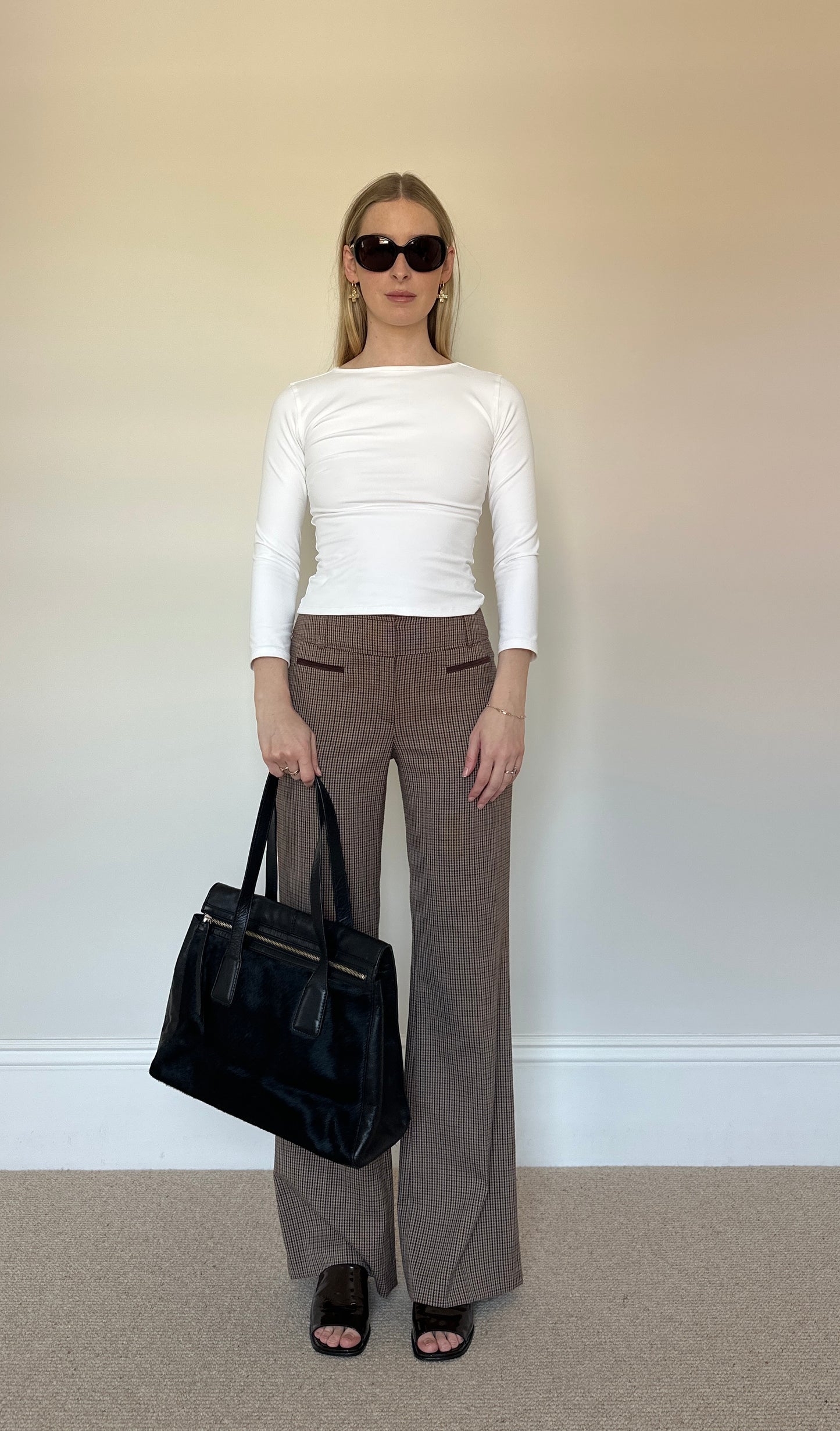 Vintage leather & pony skin bag
