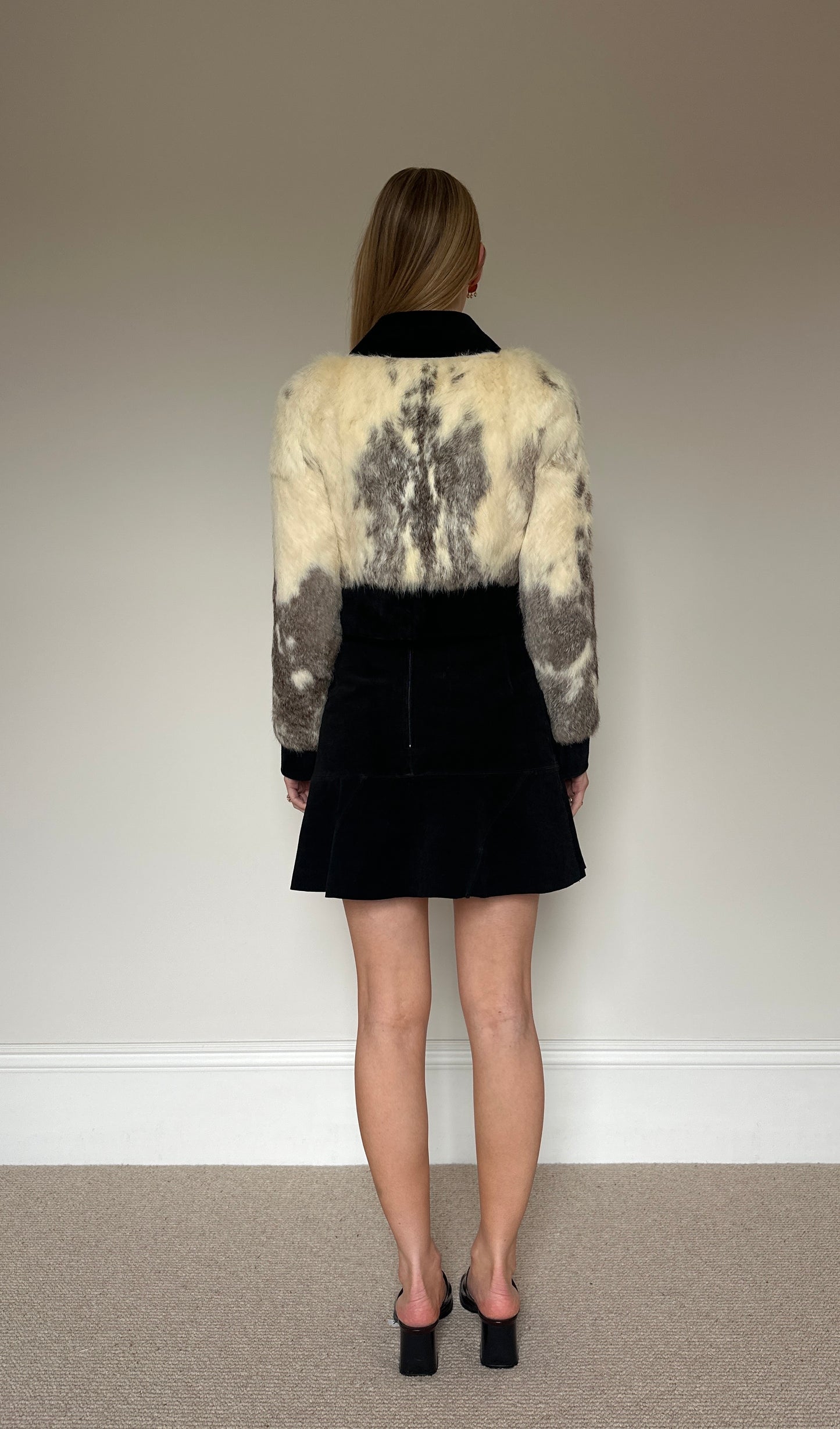 Vintage Fur & suede bomber jacket