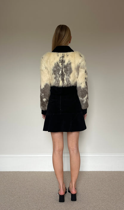 Vintage Fur & suede bomber jacket