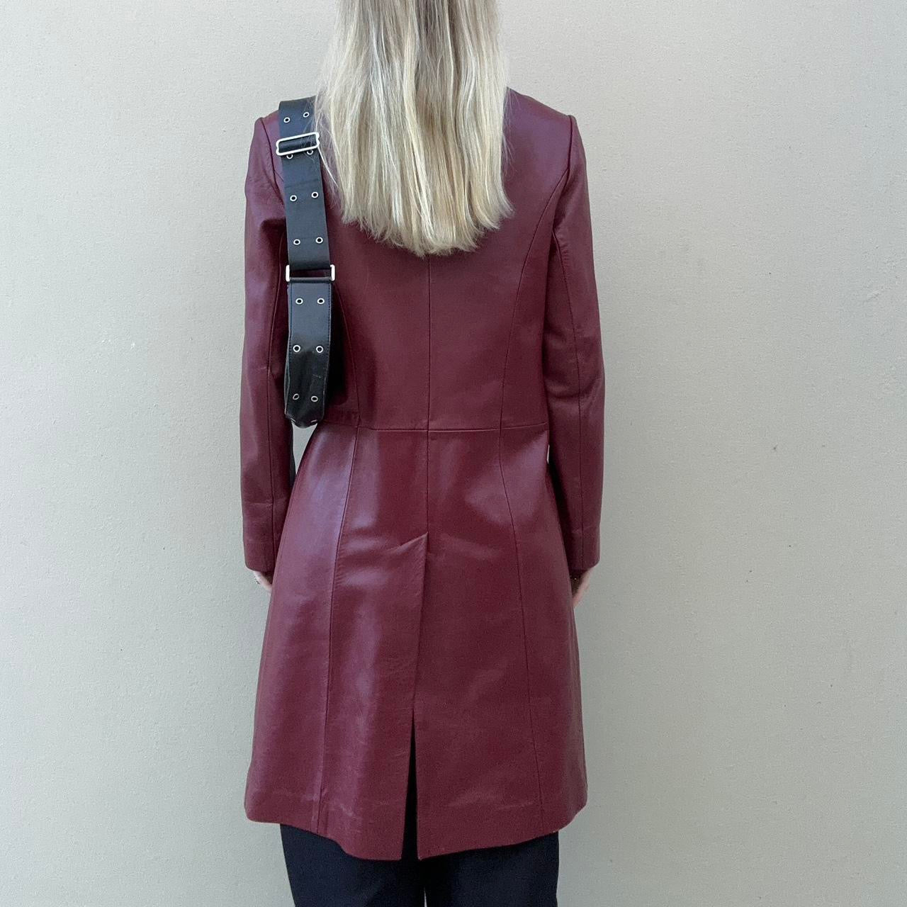 Vintage 00s burgundy leather jacket