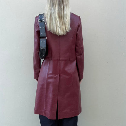 Vintage 00s burgundy leather jacket