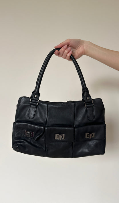 Vintage black leather bag