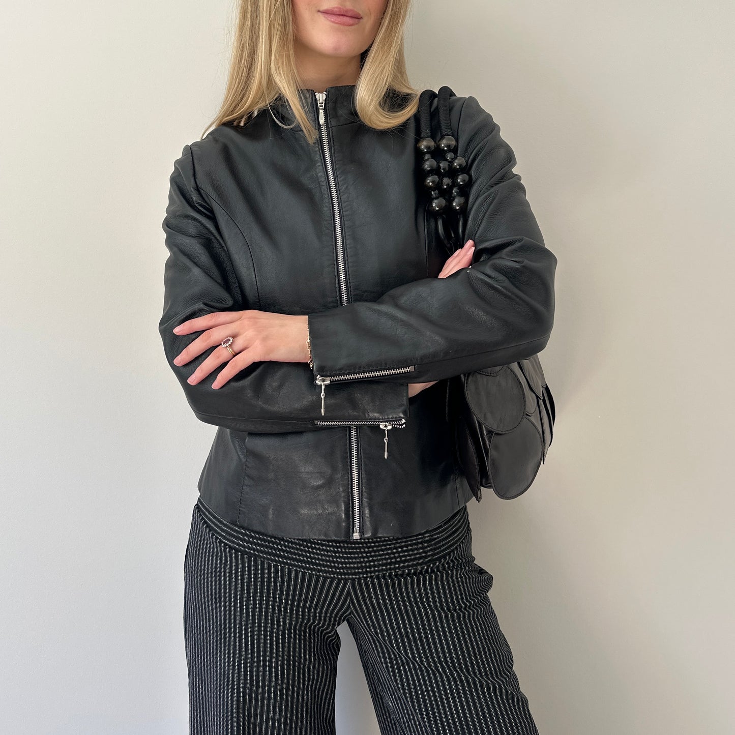 Vintage black leather jacket