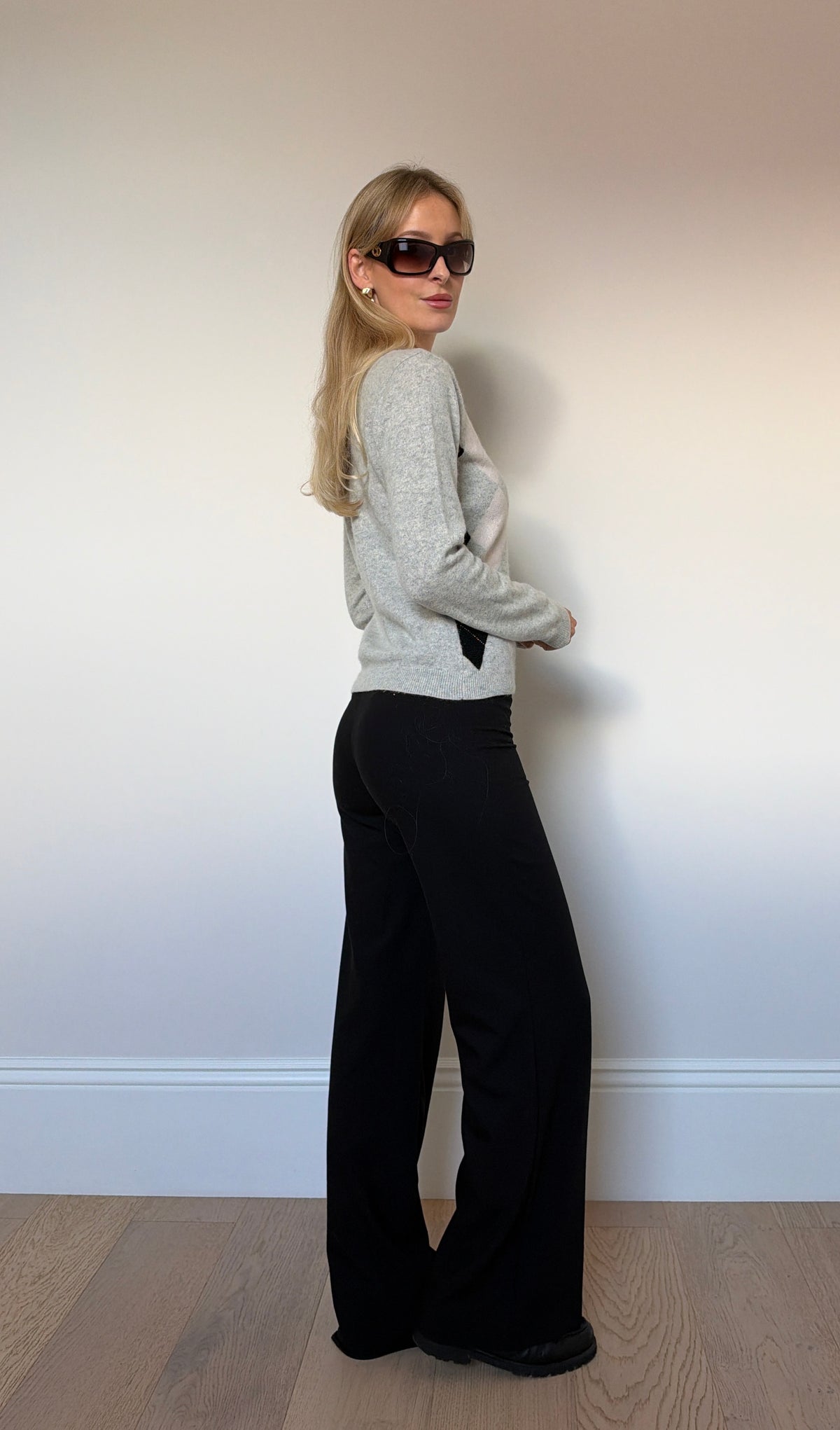 Vintage cashmere argyle jumper