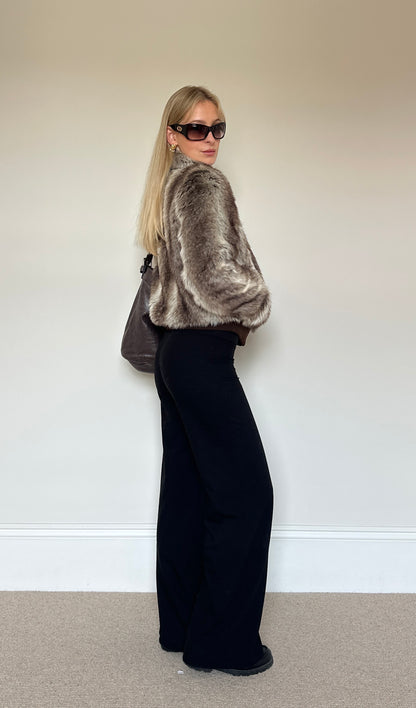 Vintage faux fur bomber jacket