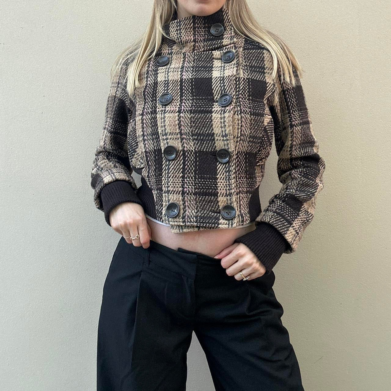 Vintage Jane Norman tartan bomber jacket