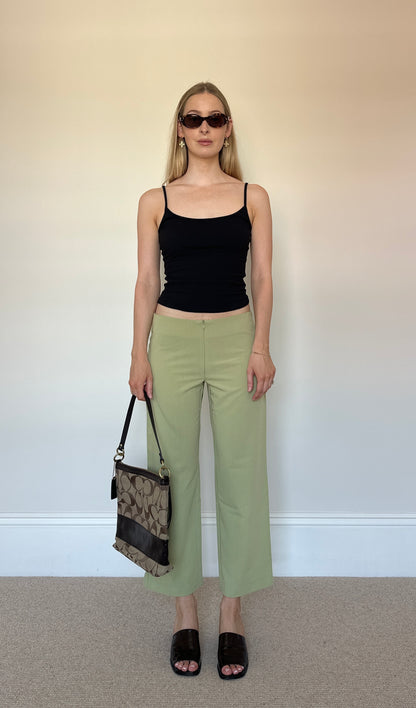 Sage green capri trousers