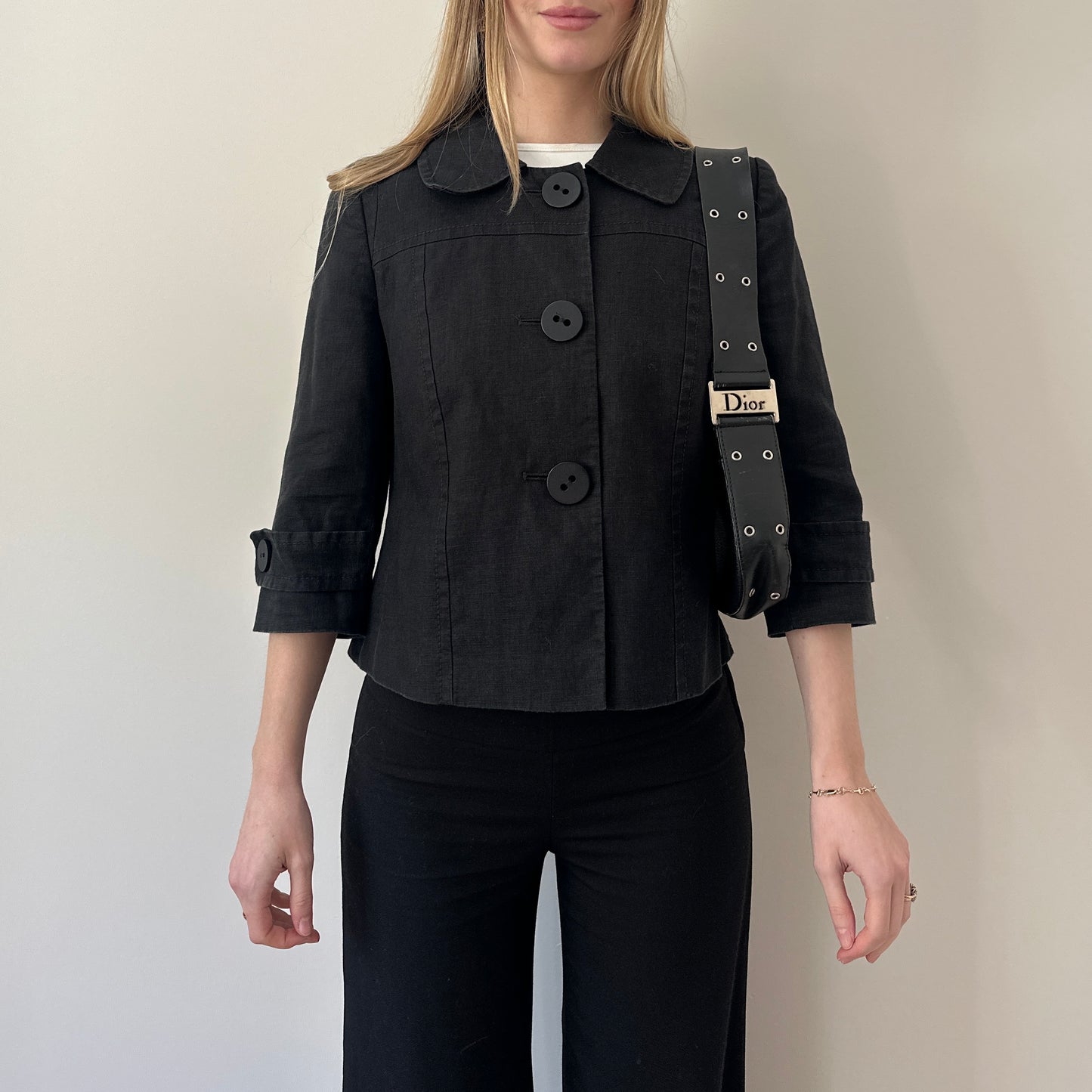 Vintage linen pea coat