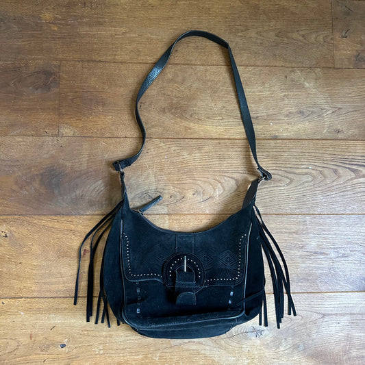 Vintage suede tassel bag