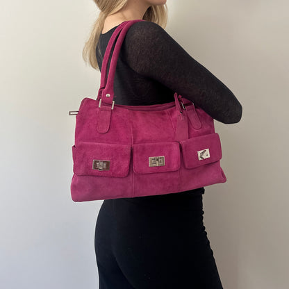 Vintage pink suede bag