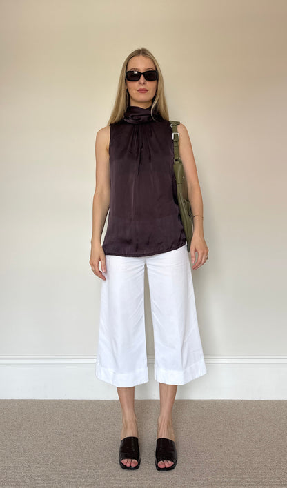 Vintage olive leather shoulder bag