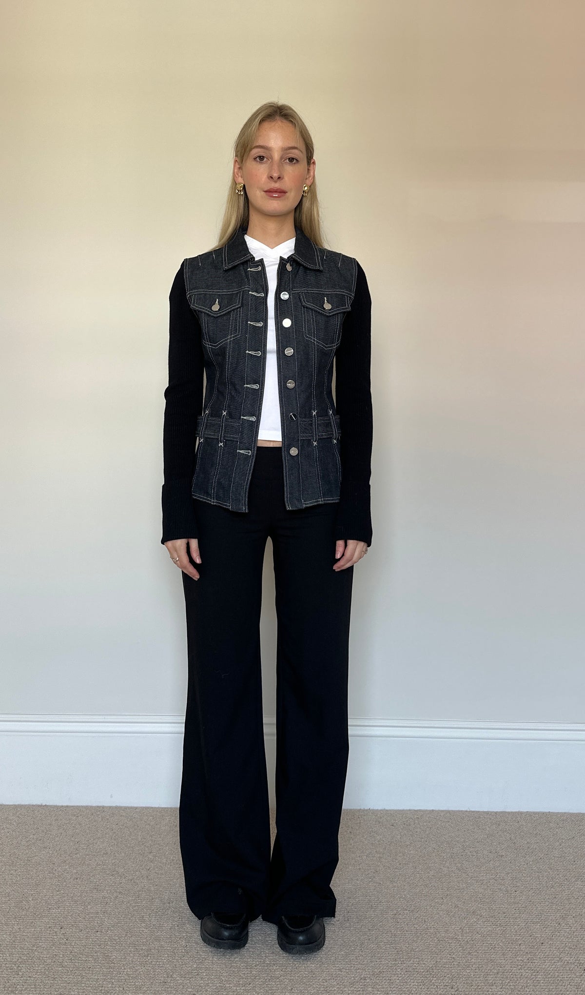 Vintage Denim & Knit Jumper Jacket