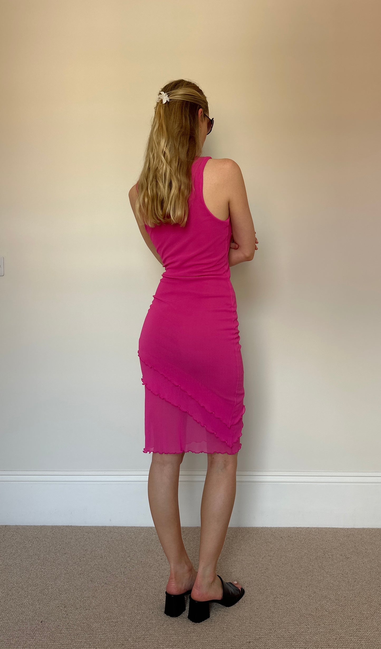 Vintage neon pink dress