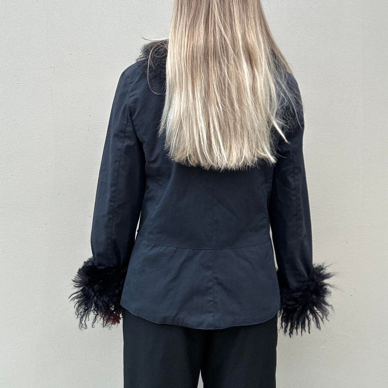 Vintage black Mongolian Afghan jacket