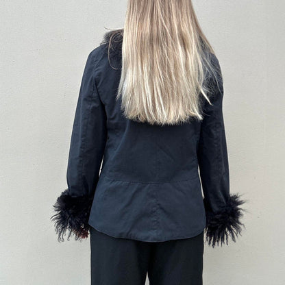 Vintage black Mongolian Afghan jacket