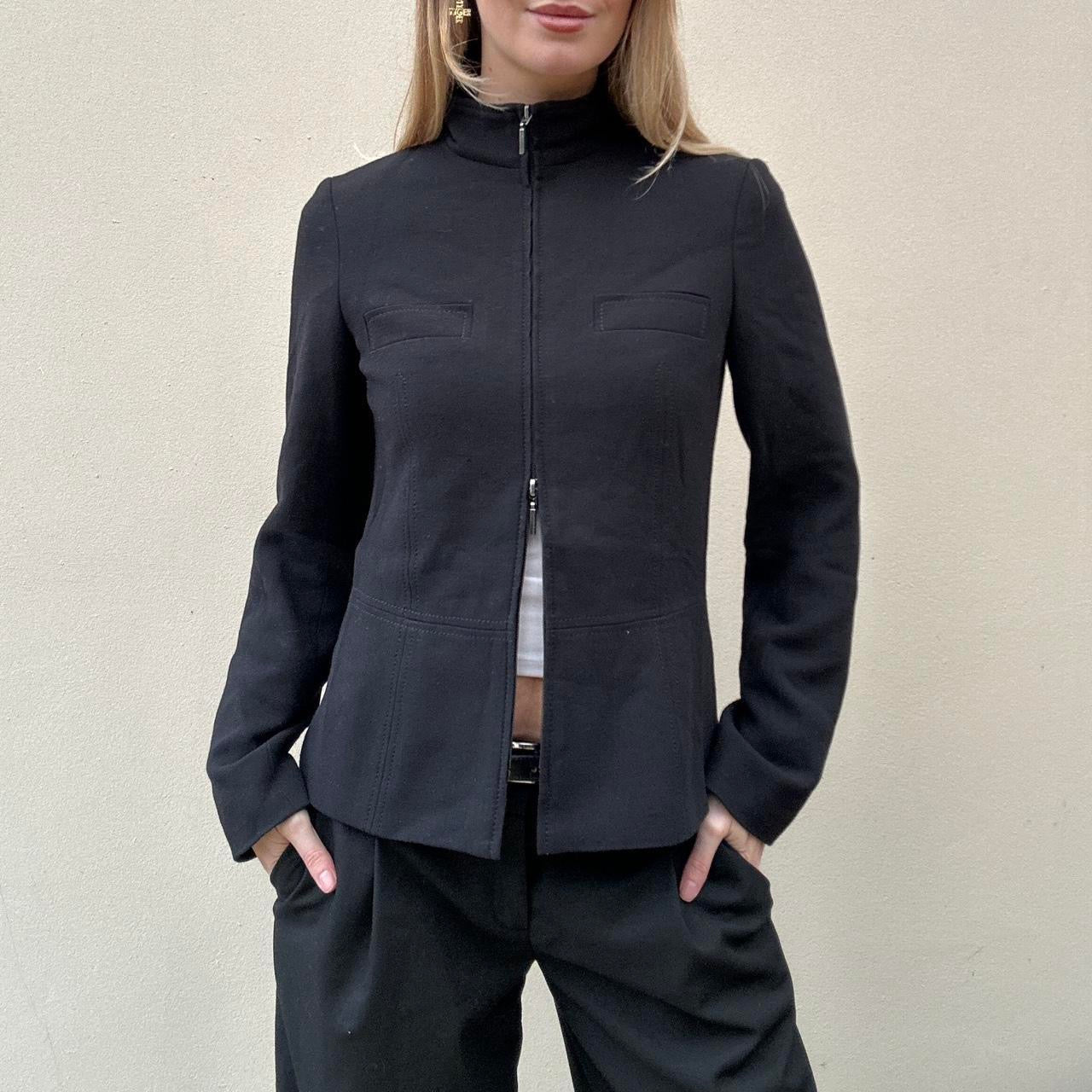 Vintage black double zipper jacket