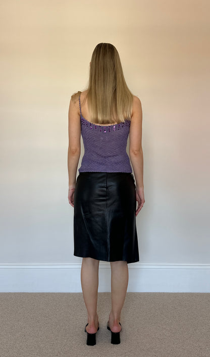Vintage purple crochet sequin top