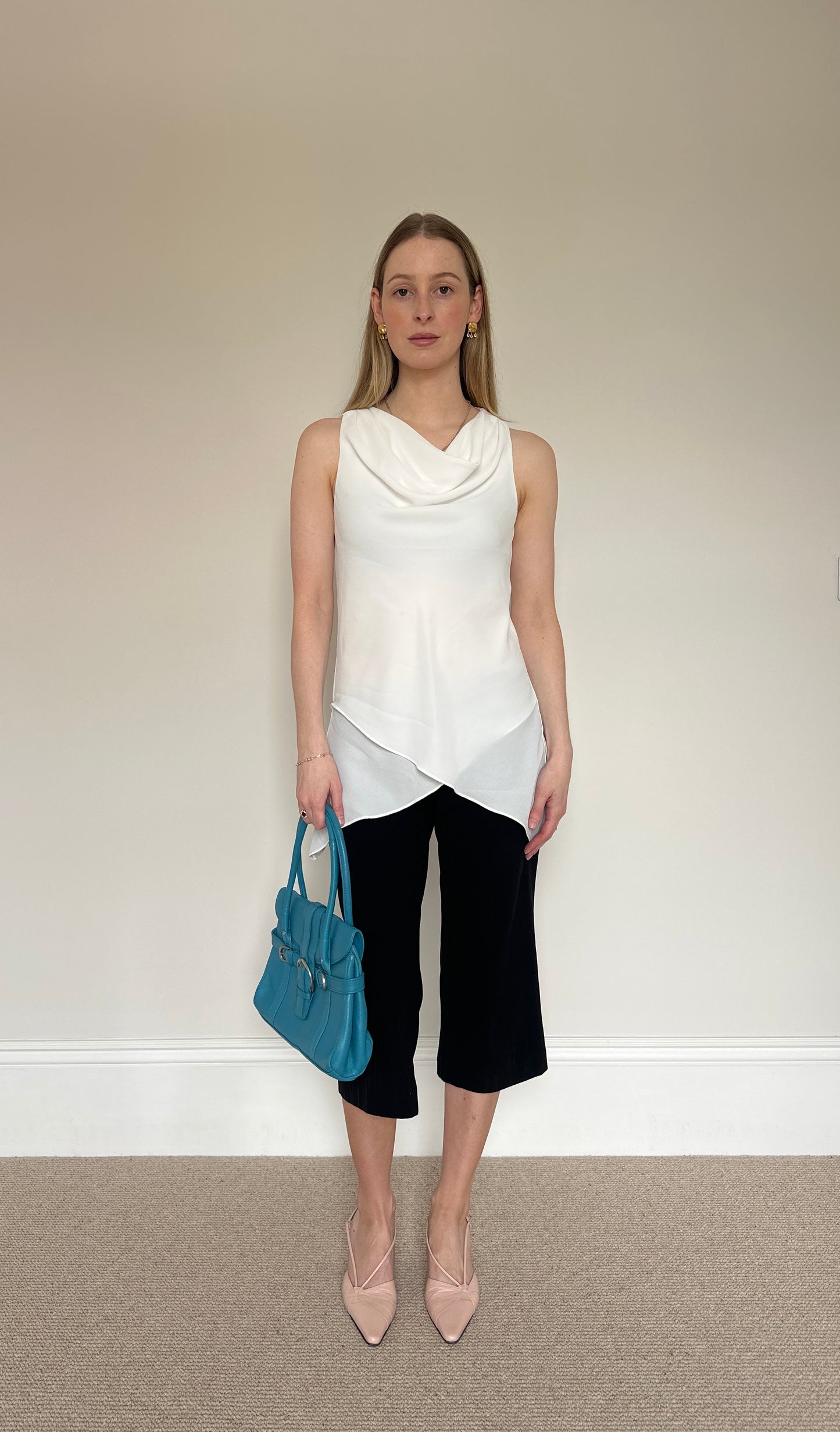 Vintage white chiffon top