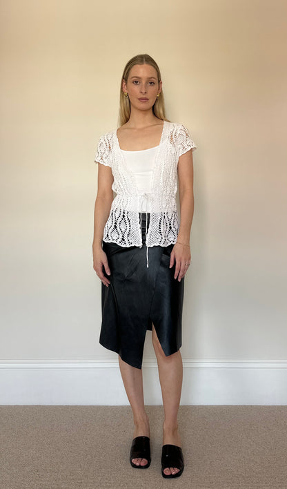 Vintage white crochet shrug