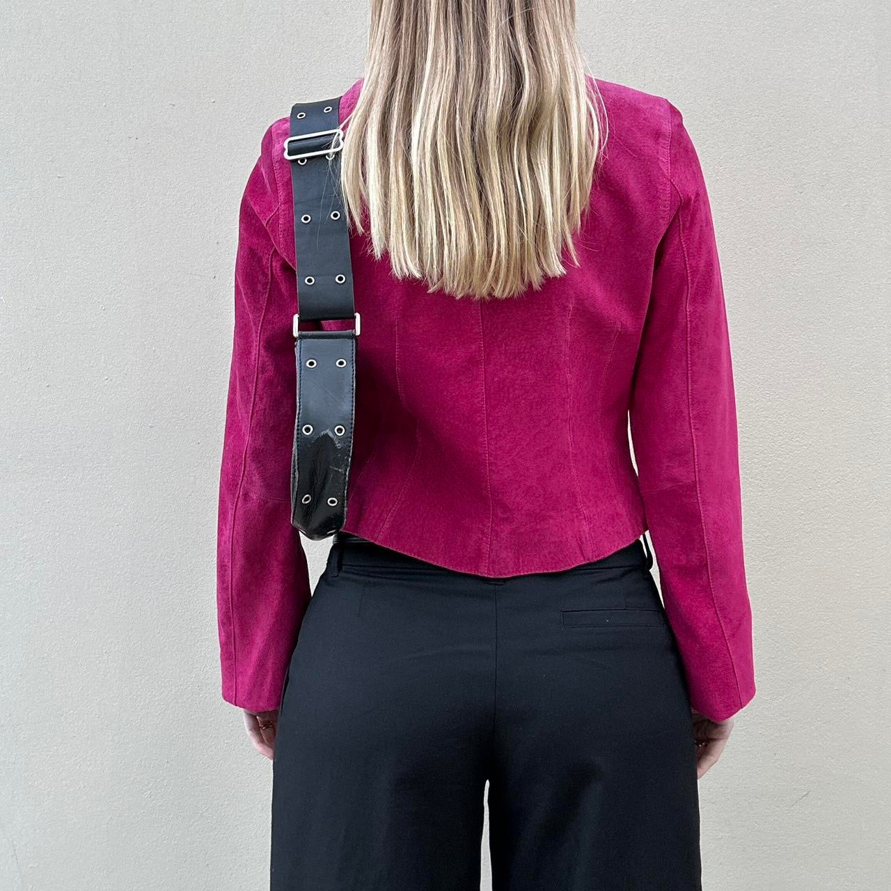 Vintage raspberry suede jacket