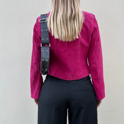 Vintage raspberry suede jacket