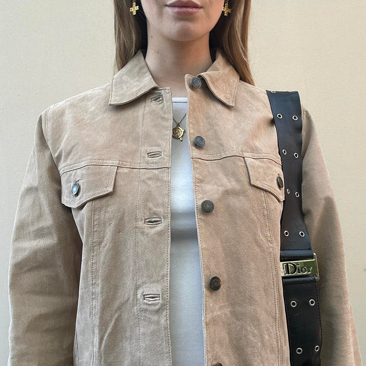 Vintage 90s camel suede jacket