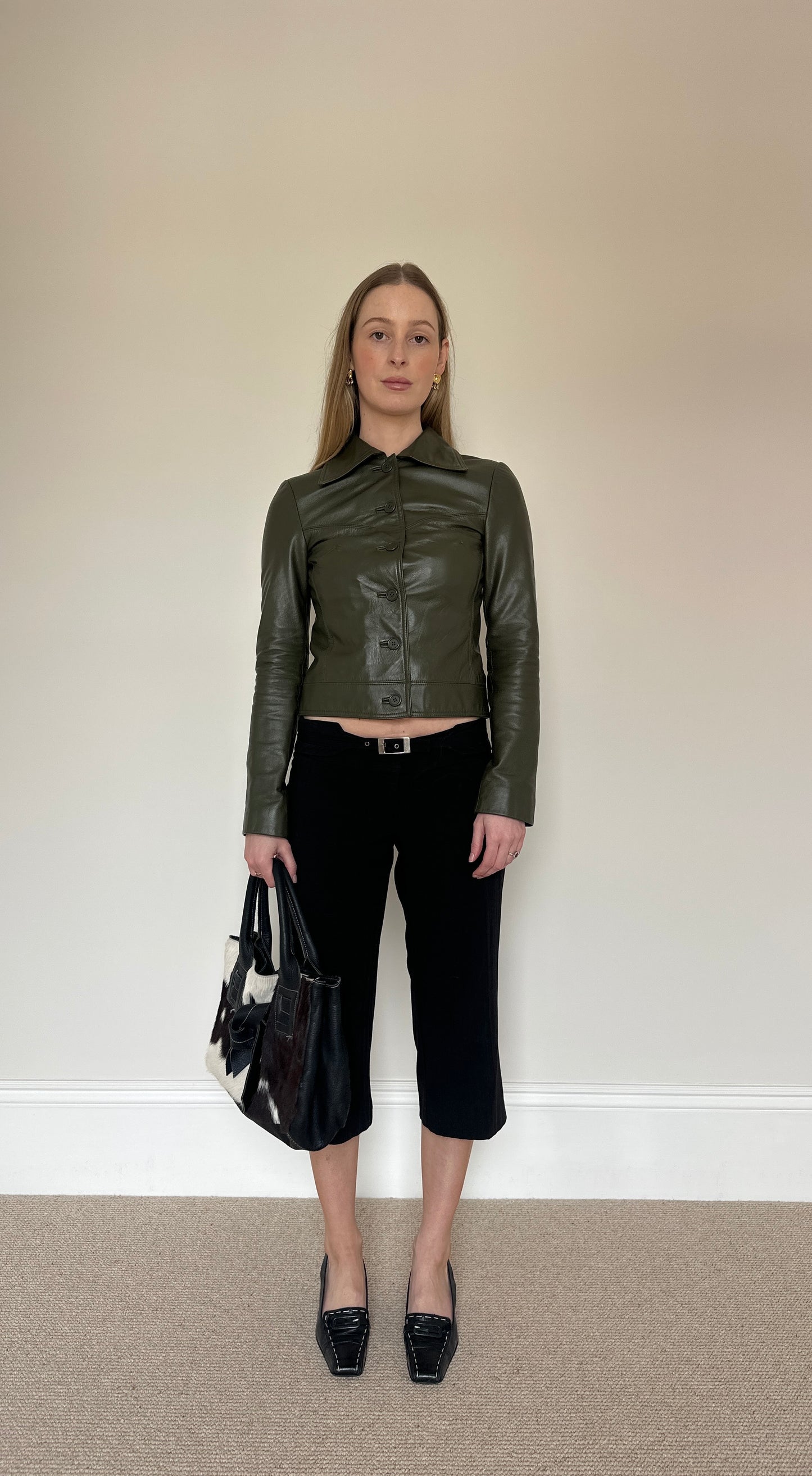 Vintage green leather jacket