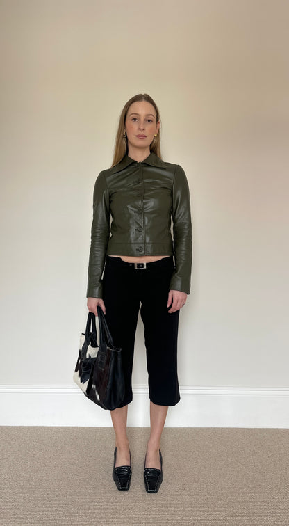 Vintage green leather jacket
