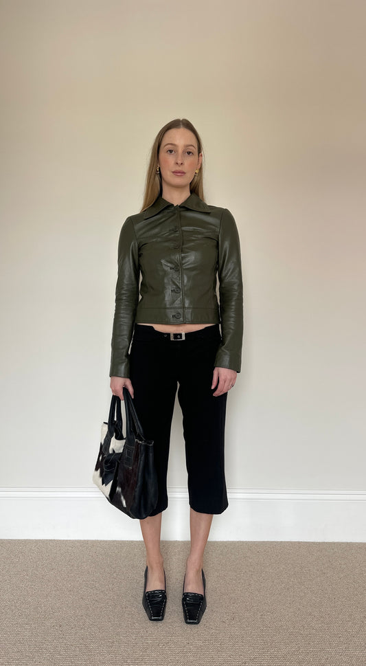 Vintage green leather jacket
