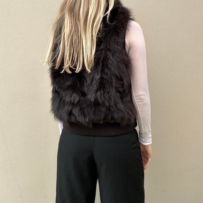 Vintage brown fur gilet