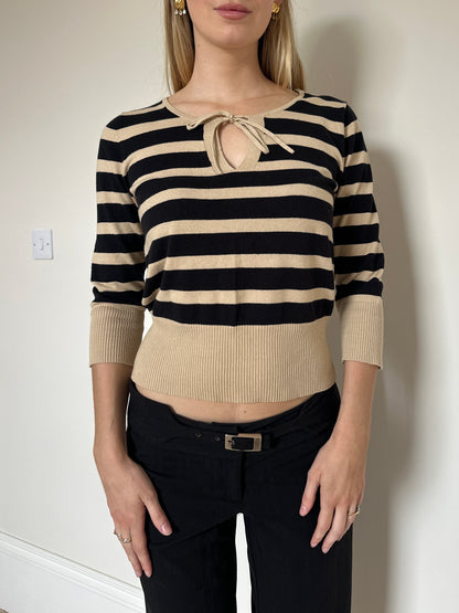 Vintage Stripe 3/4 Sleeve Jumper