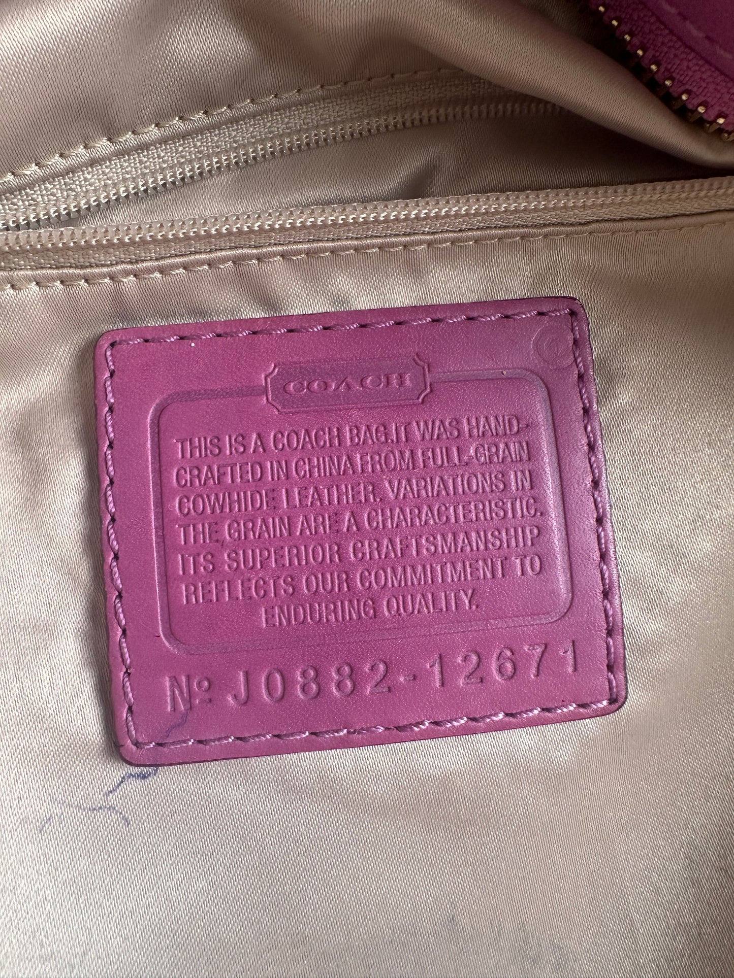 Vintage pink & gold coach bag