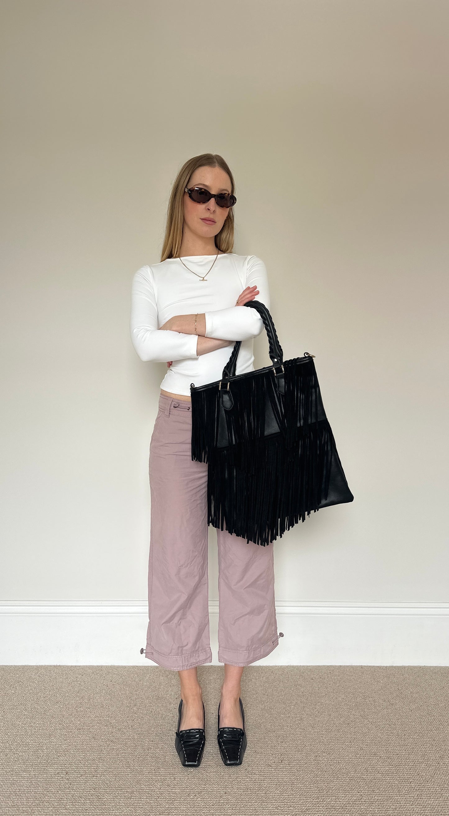 Vintage Tassle suede bag