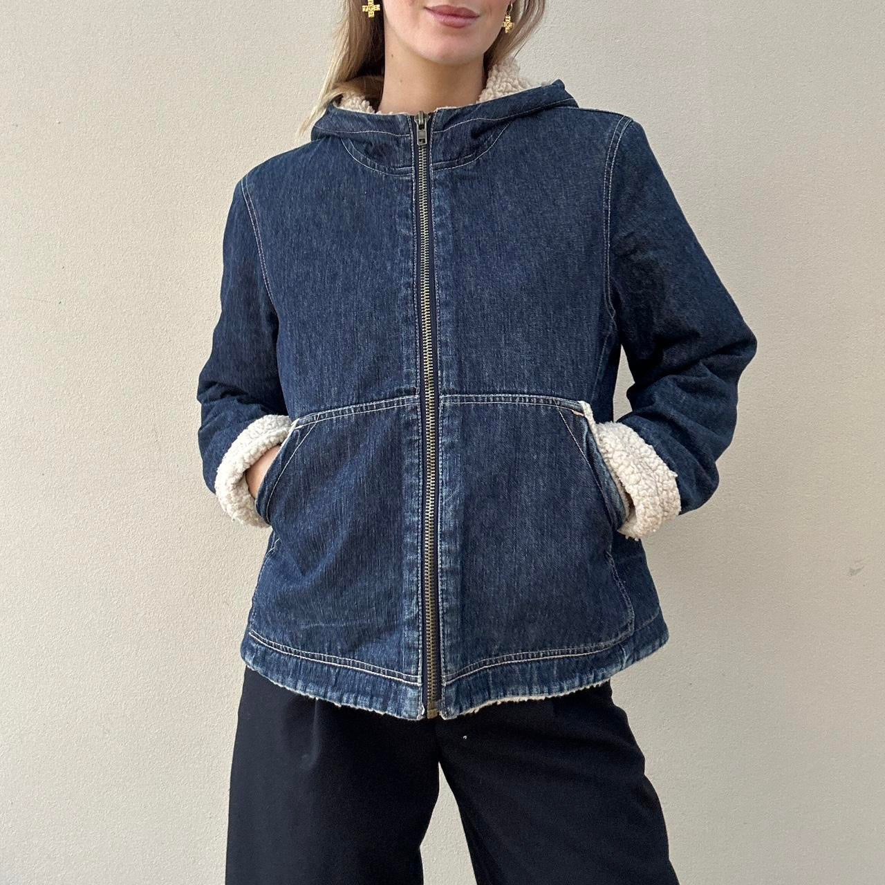 Vintage 00s denim sherpa jacket